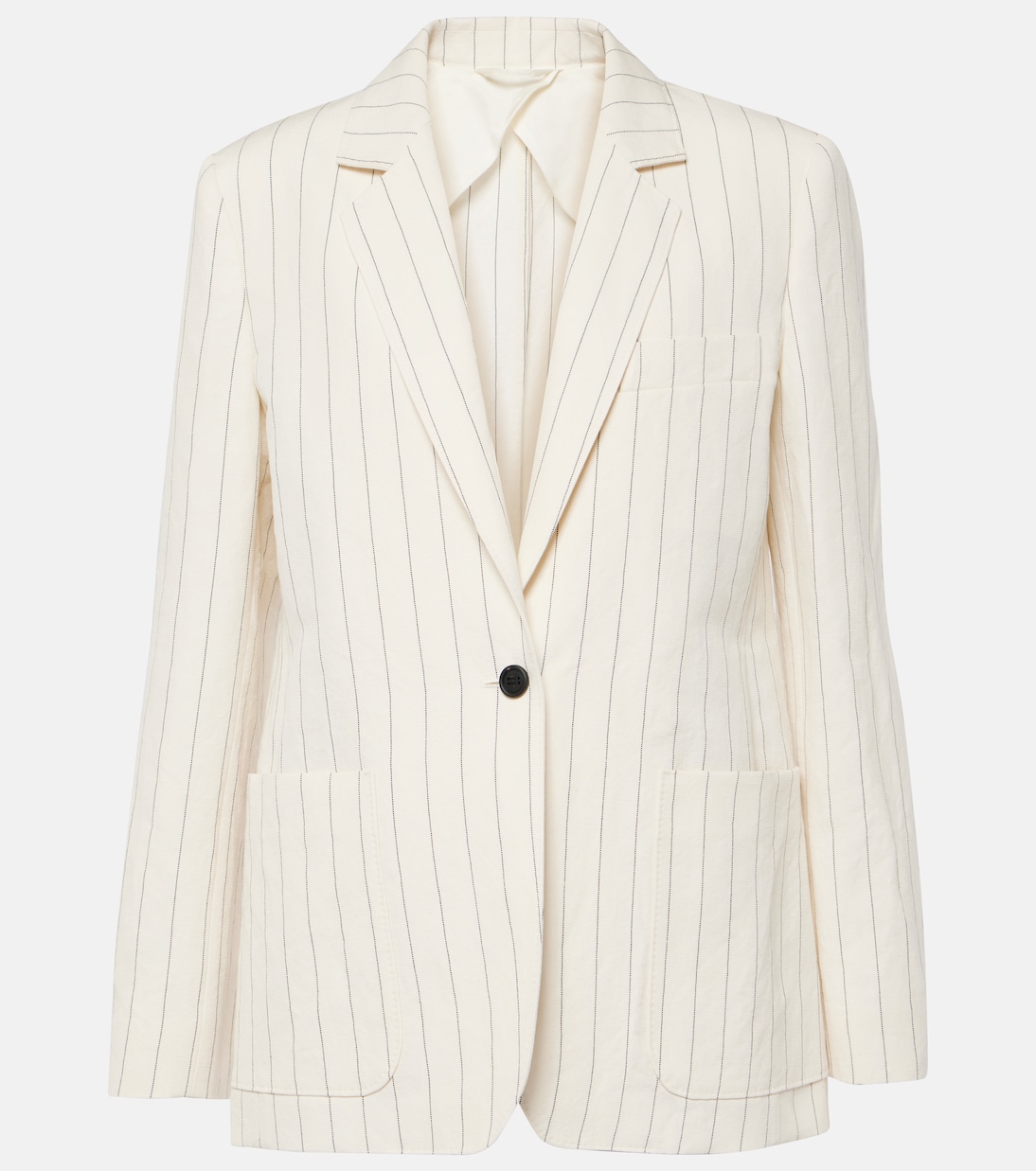 Blazer gessato in lino e cotone | Max Mara