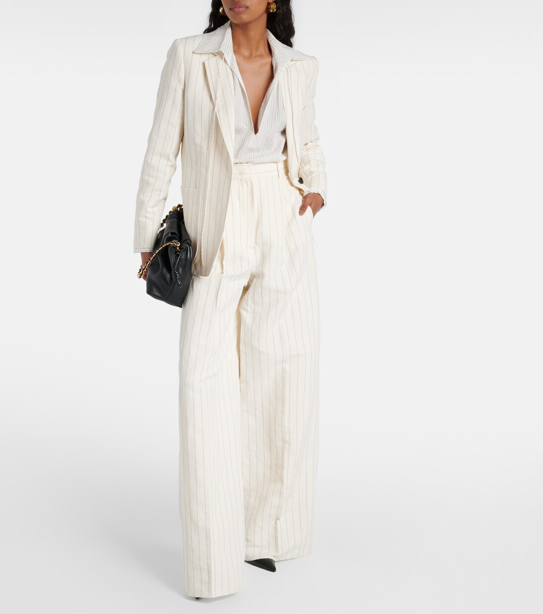 Blazer gessato in lino e cotone | Max Mara