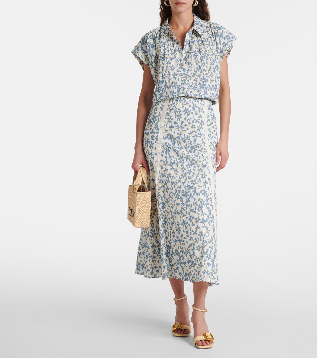 Falda midi Kona de algodón floral | Velvet