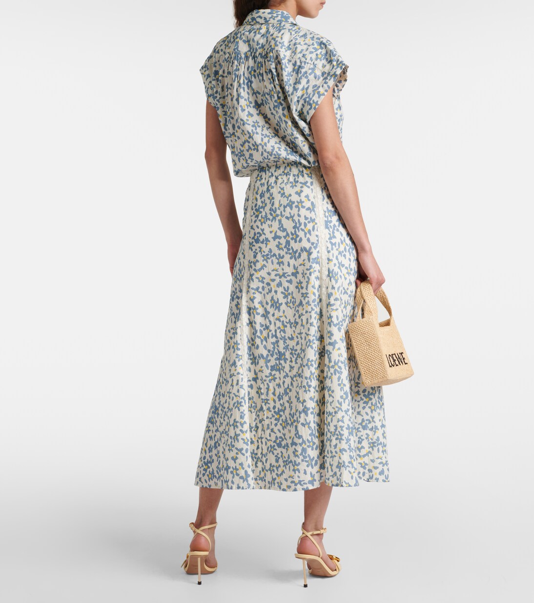 Falda midi Kona de algodón floral | Velvet