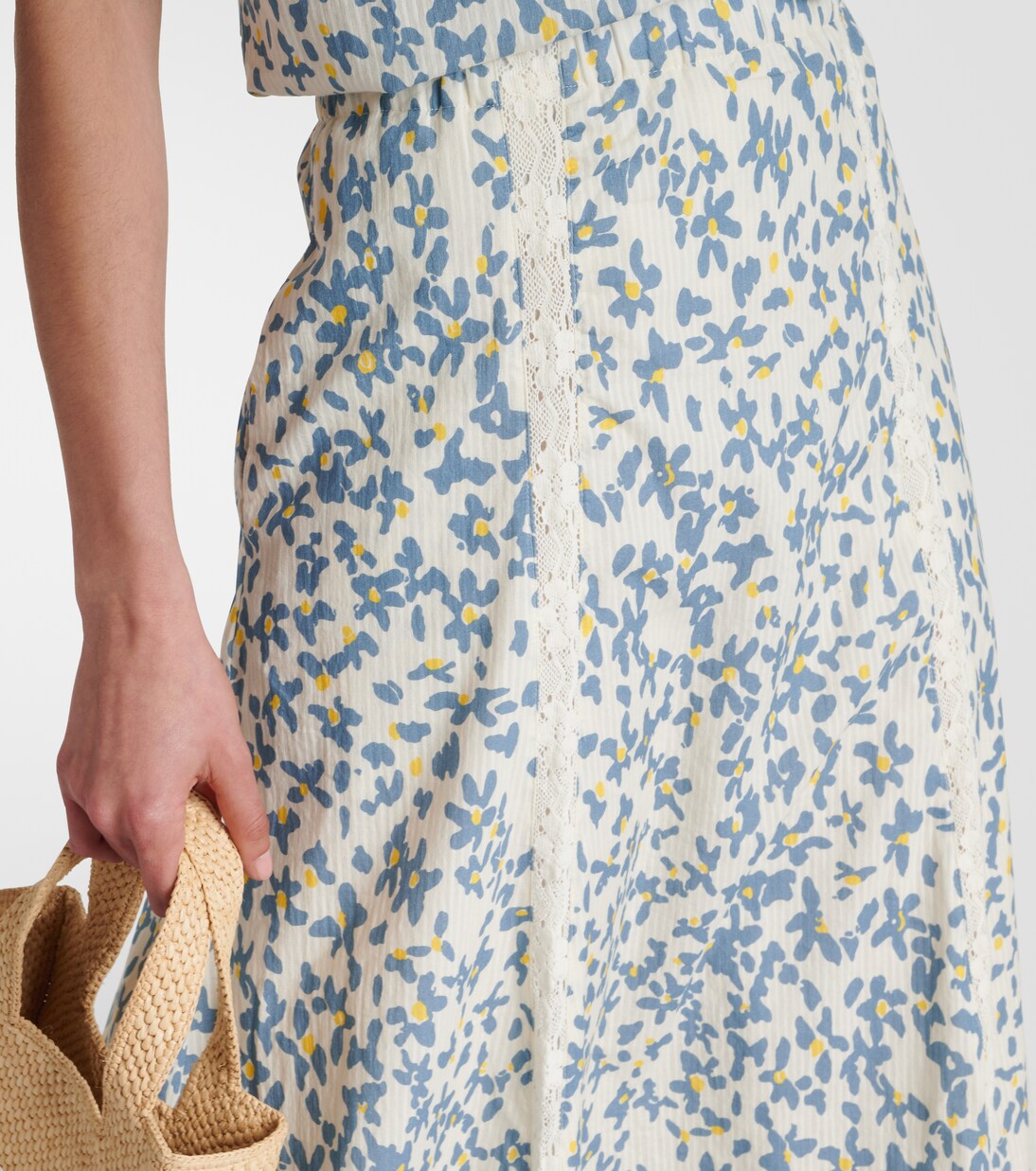 Falda midi Kona de algodón floral | Velvet