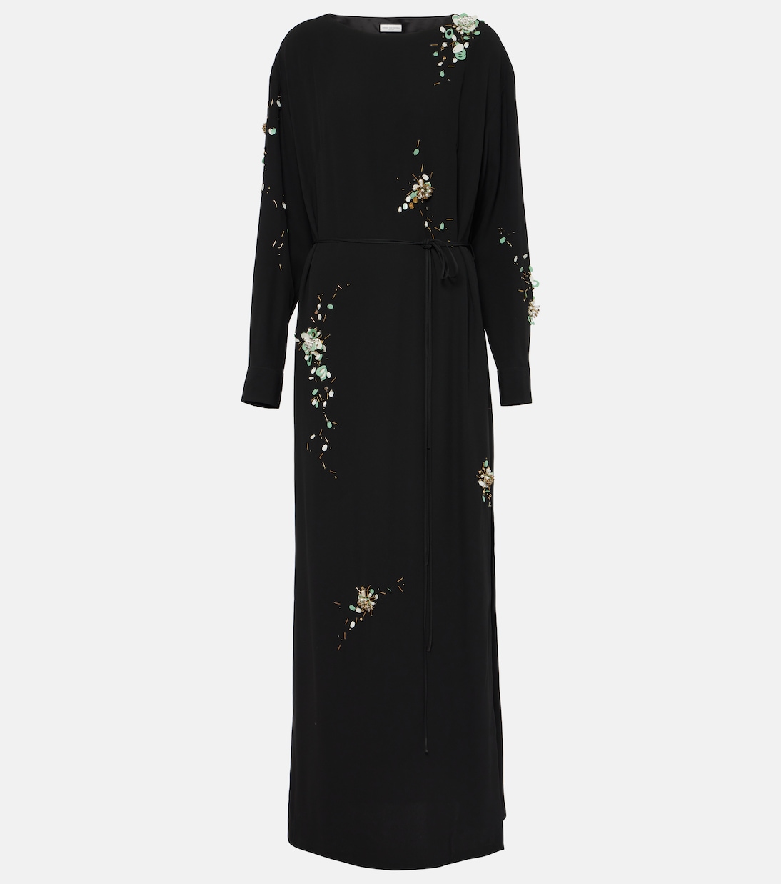Embroidered crêpe satin gown | Dries Van Noten