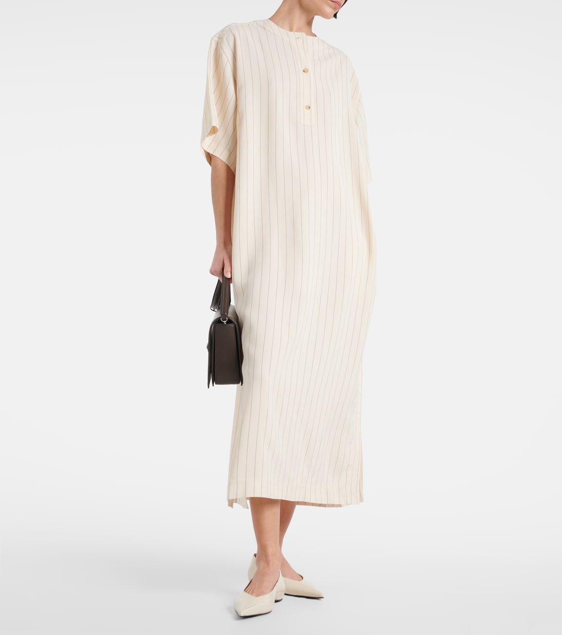 Vestido camisero midi Miles de crepé | Toteme