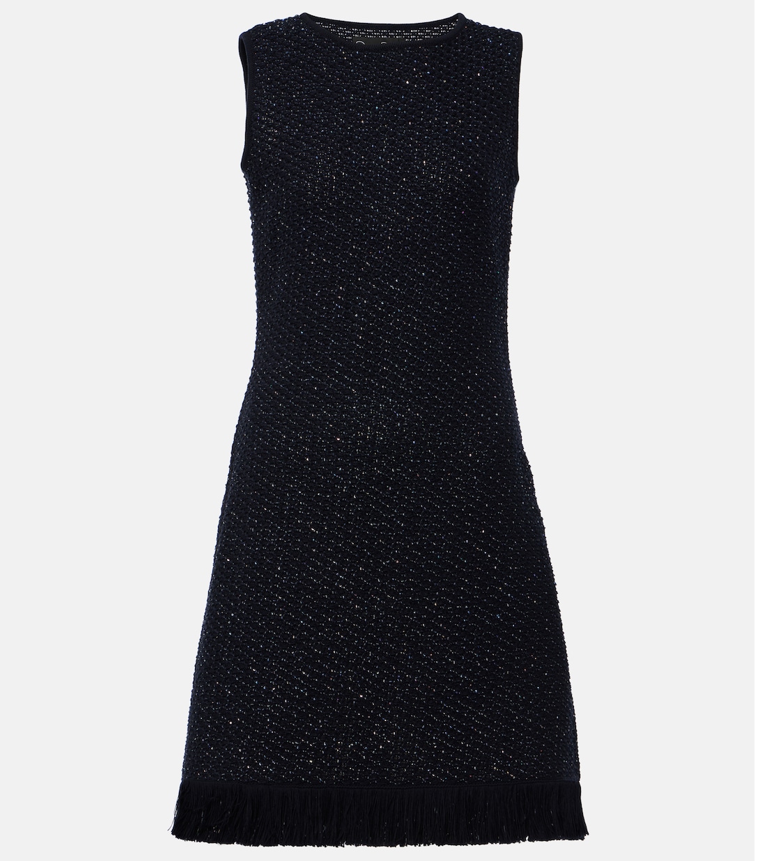 Vestido corto de tweed de mezcla de algodón | Oscar de la Renta