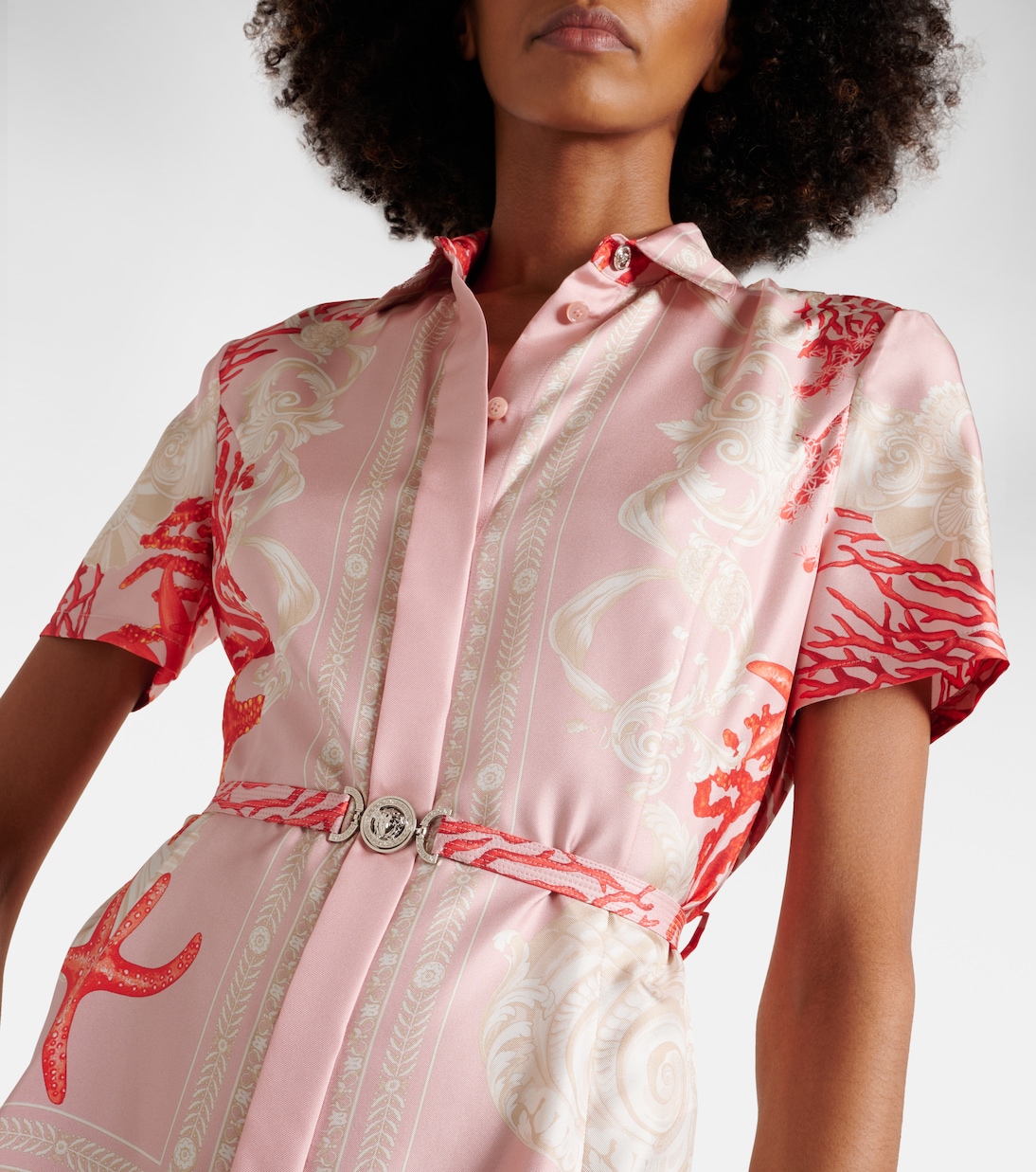Barocco Sea silk twill shirt dress | Versace