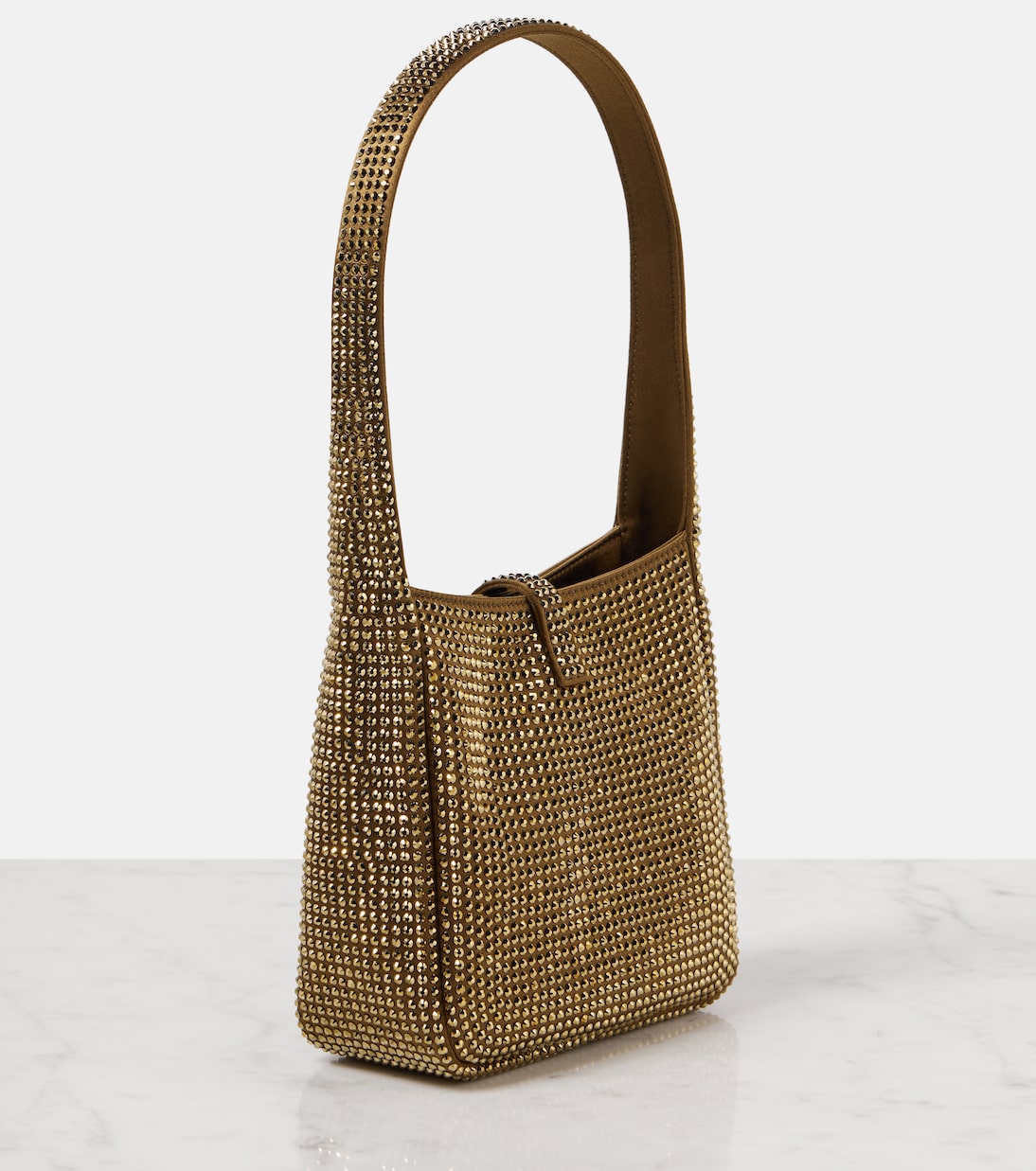 Borsa Le 5 à 7 Mini in raso con cristalli | Saint Laurent