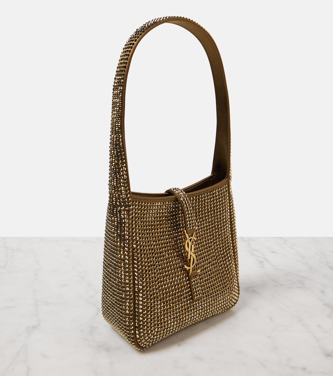 Borsa Le 5 à 7 Mini in raso con cristalli | Saint Laurent