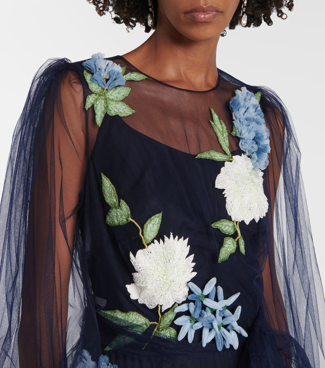Bestickte Robe aus Tüll | Monique Lhuillier