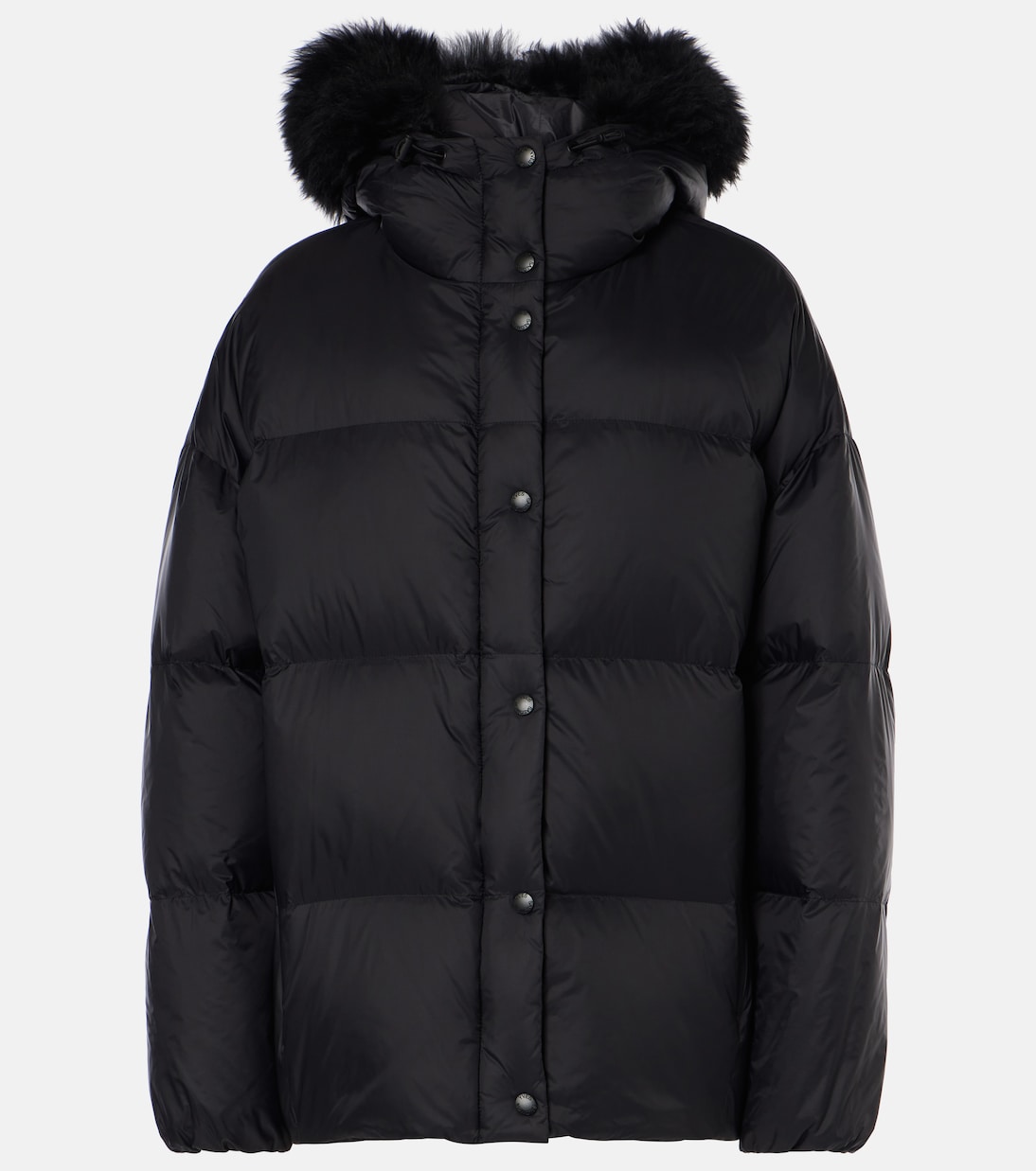 Shearling trimmed down jacket in black Yves Salomon Mytheresa