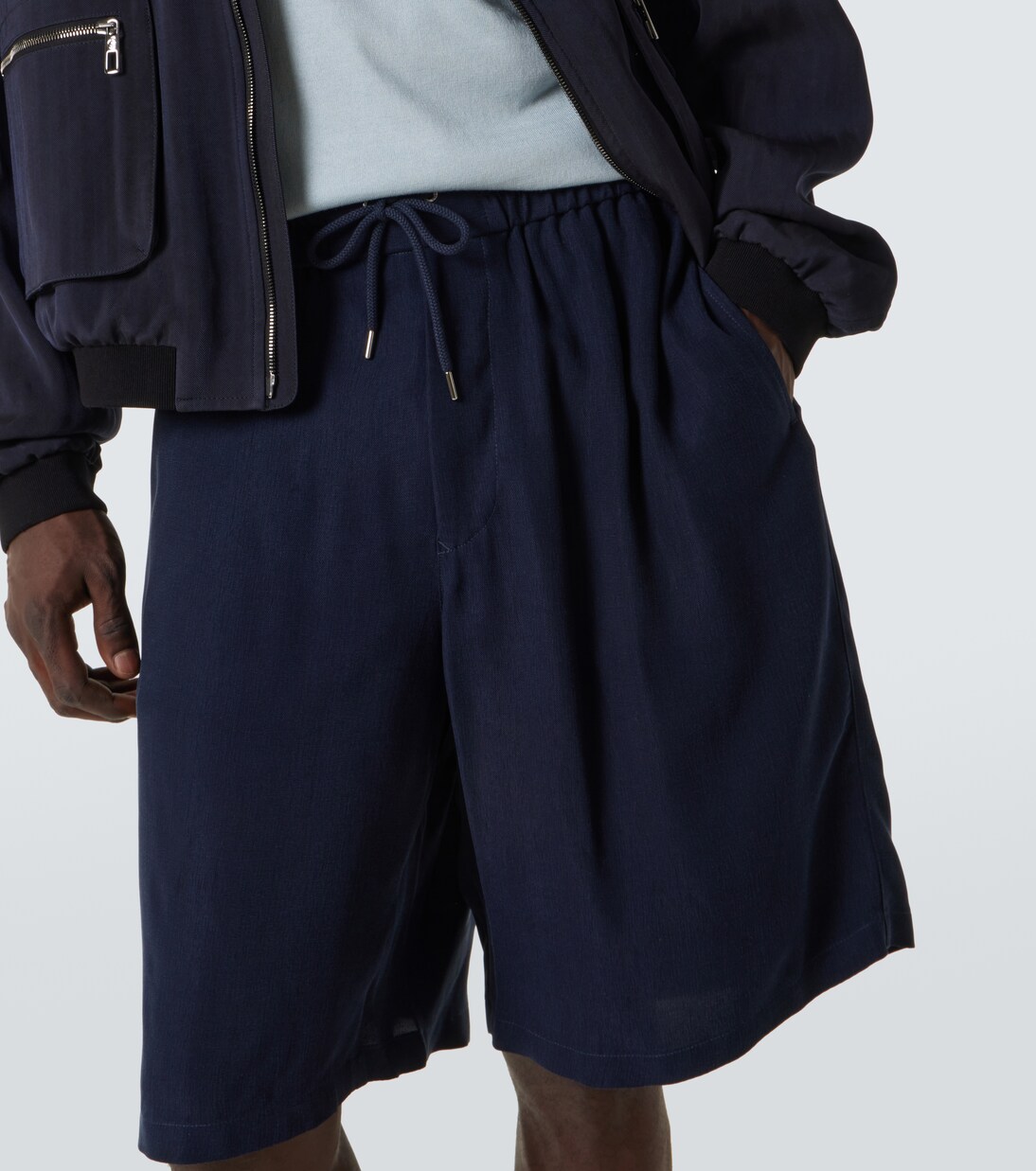 Gerade High-Rise Shorts | Giorgio Armani