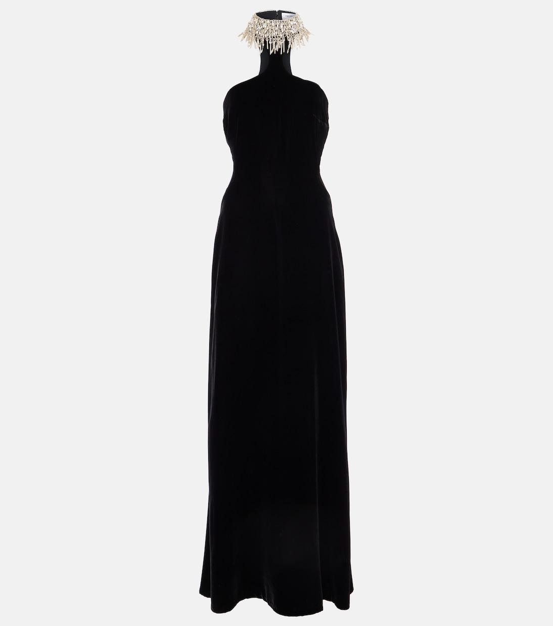 Abito lungo in velluto con ricamo | McQueen