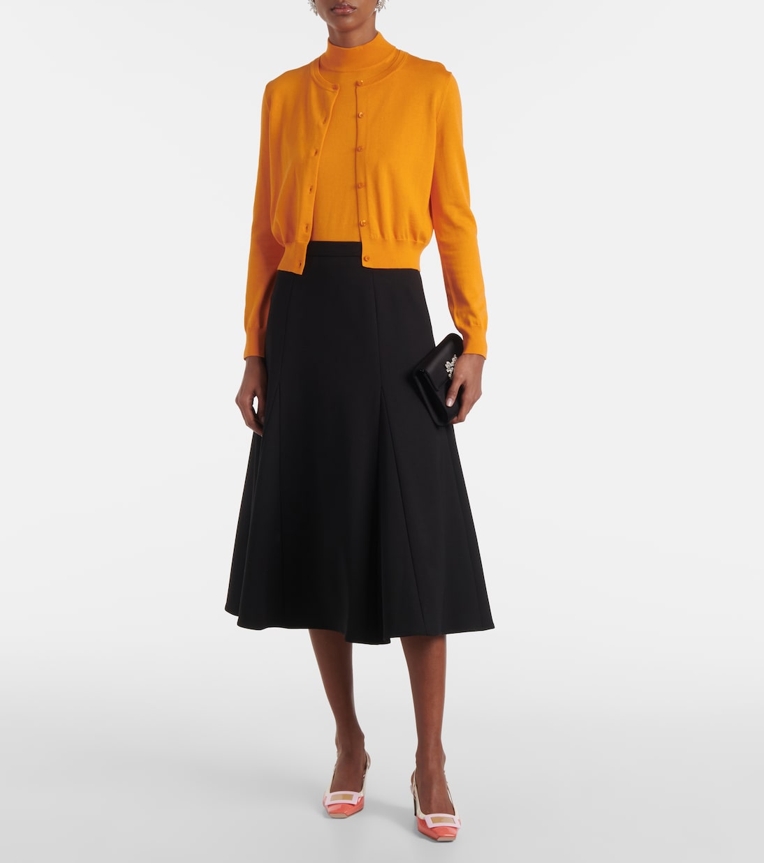 Cardigan raccourci en soie et coton | Carolina Herrera