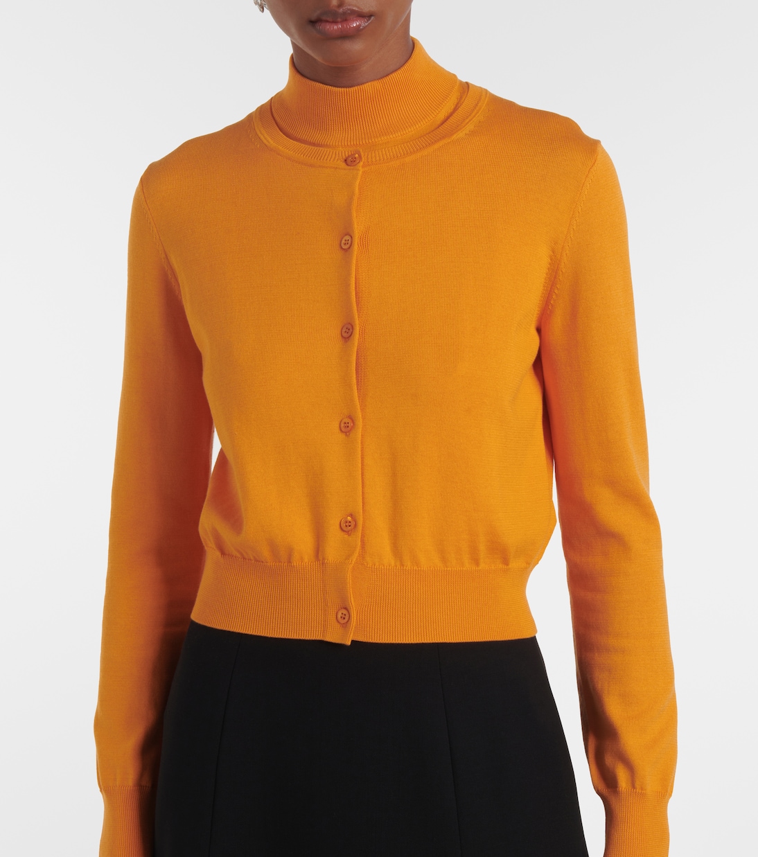 Cardigan raccourci en soie et coton | Carolina Herrera