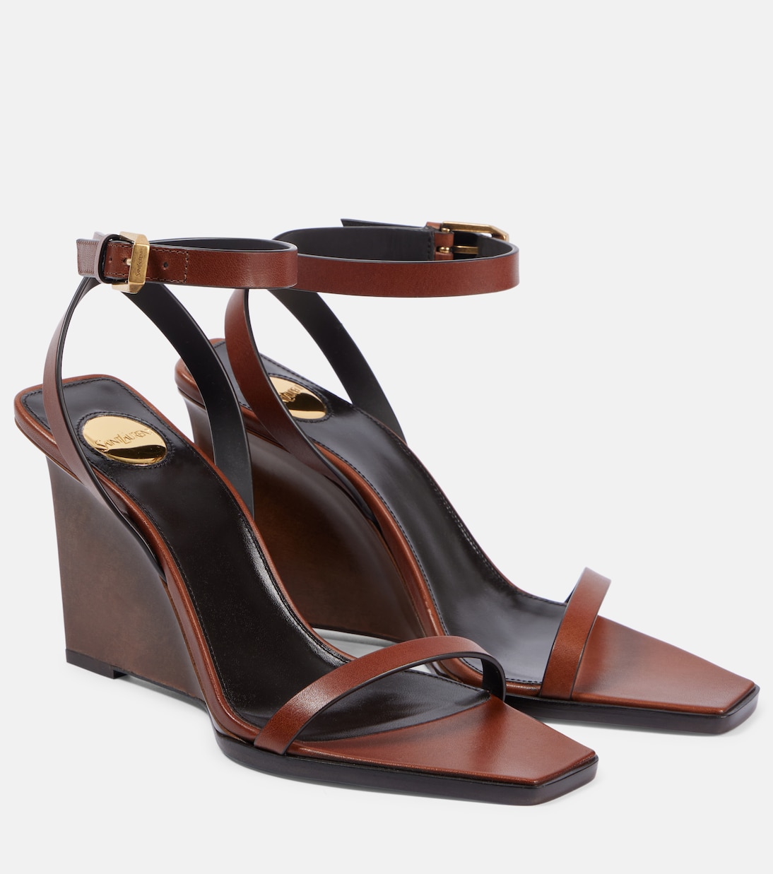 Scarpe con zeppa in pelle Saint Laurent per uno stile giovane e trendy