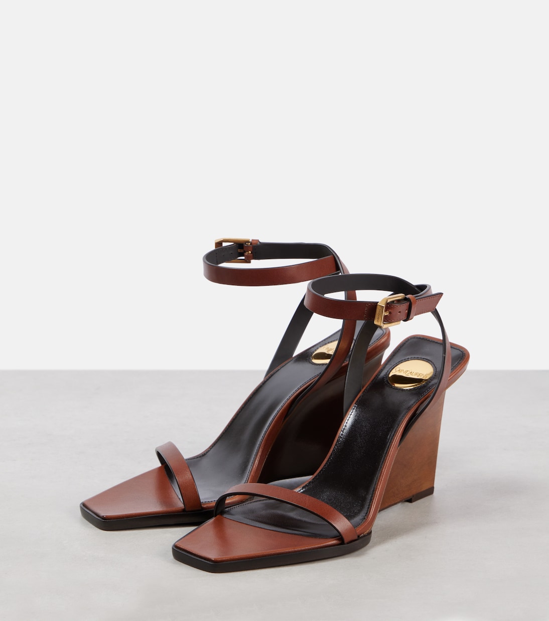Scarpe con zeppa in pelle Saint Laurent per uno stile giovane e trendy