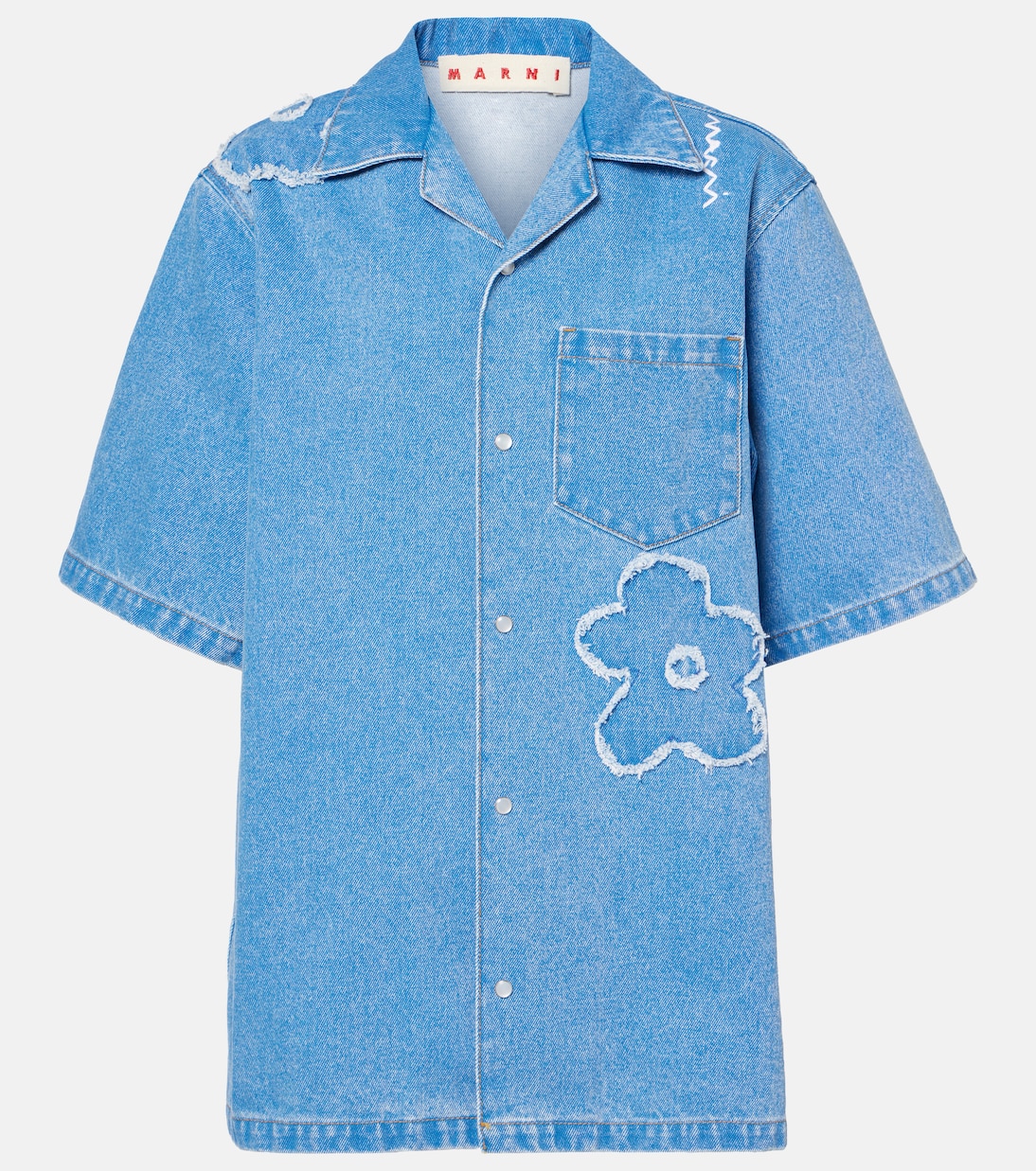 Chemise en jean brodée à fleurs | Marni