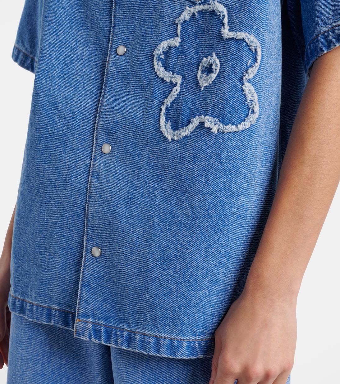 Chemise en jean brodée à fleurs | Marni