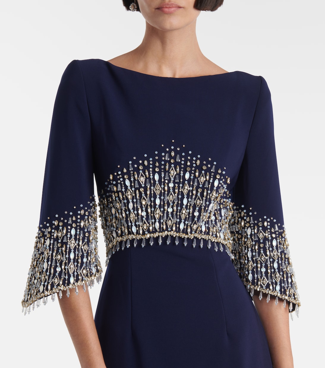 Abito lungo Electra in crêpe | Jenny Packham