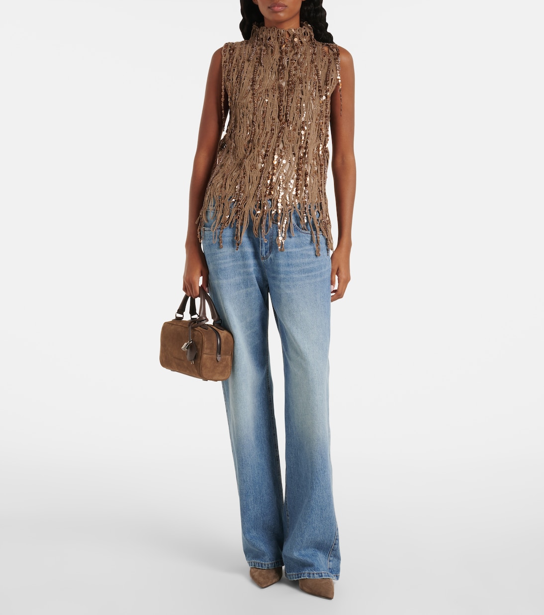Borsa Foulard Small in suede | Brunello Cucinelli