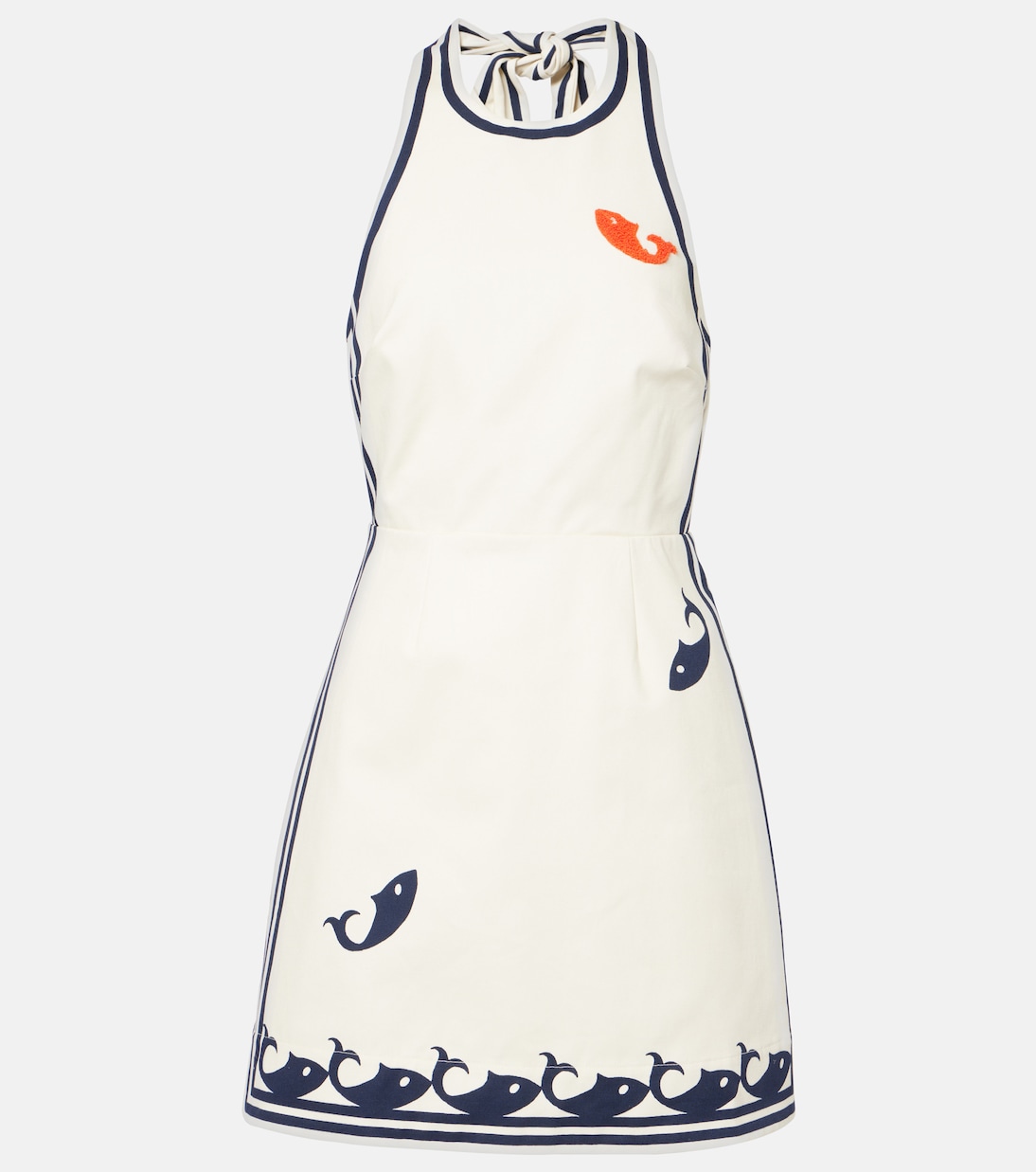 Marine printed cotton minidress