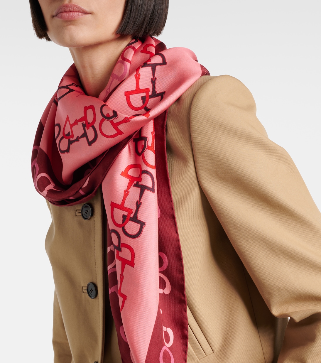 Foulard in twill di seta Horsebit | Gucci