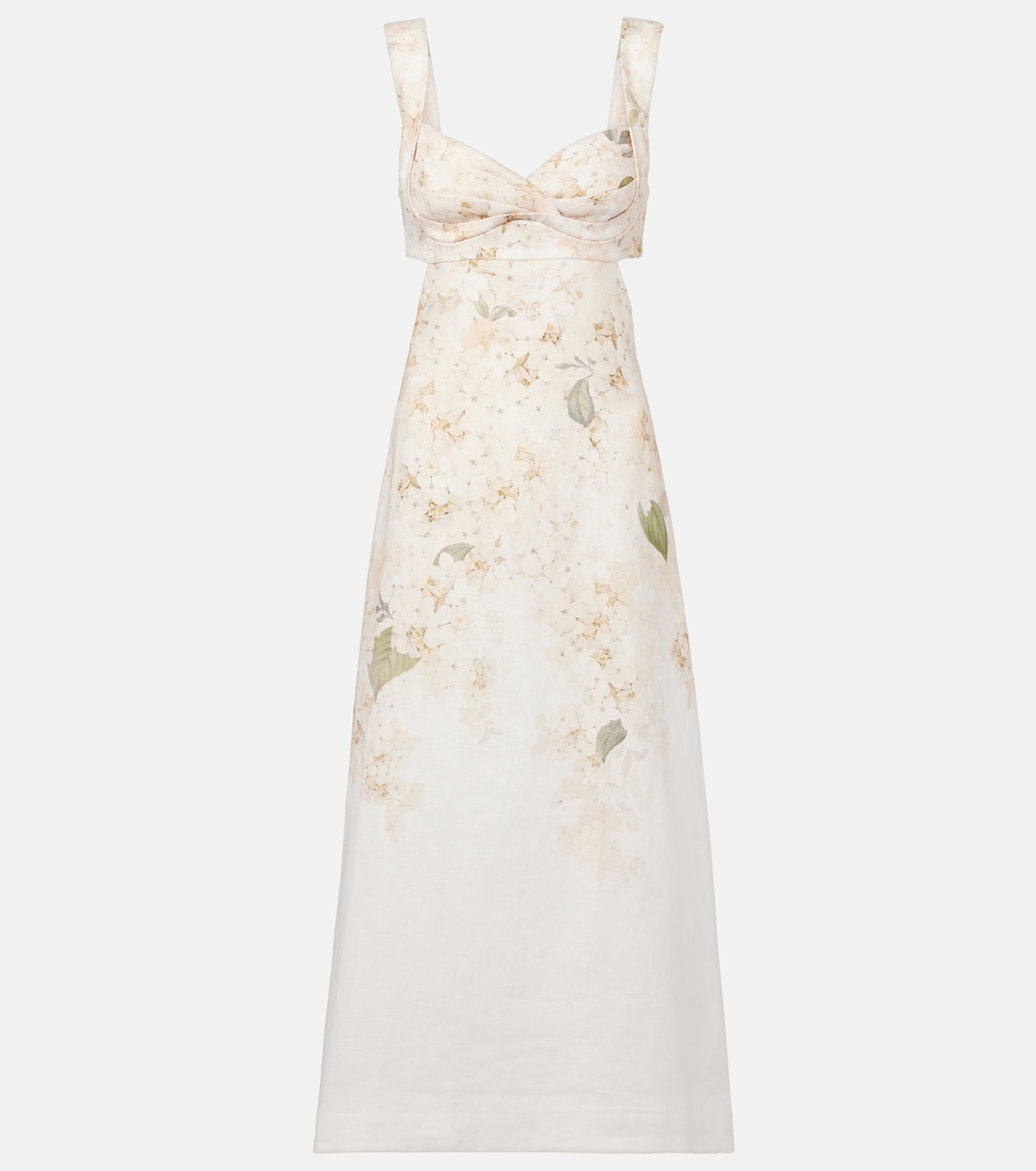 Vestido midi Balance de lino floral | Zimmermann