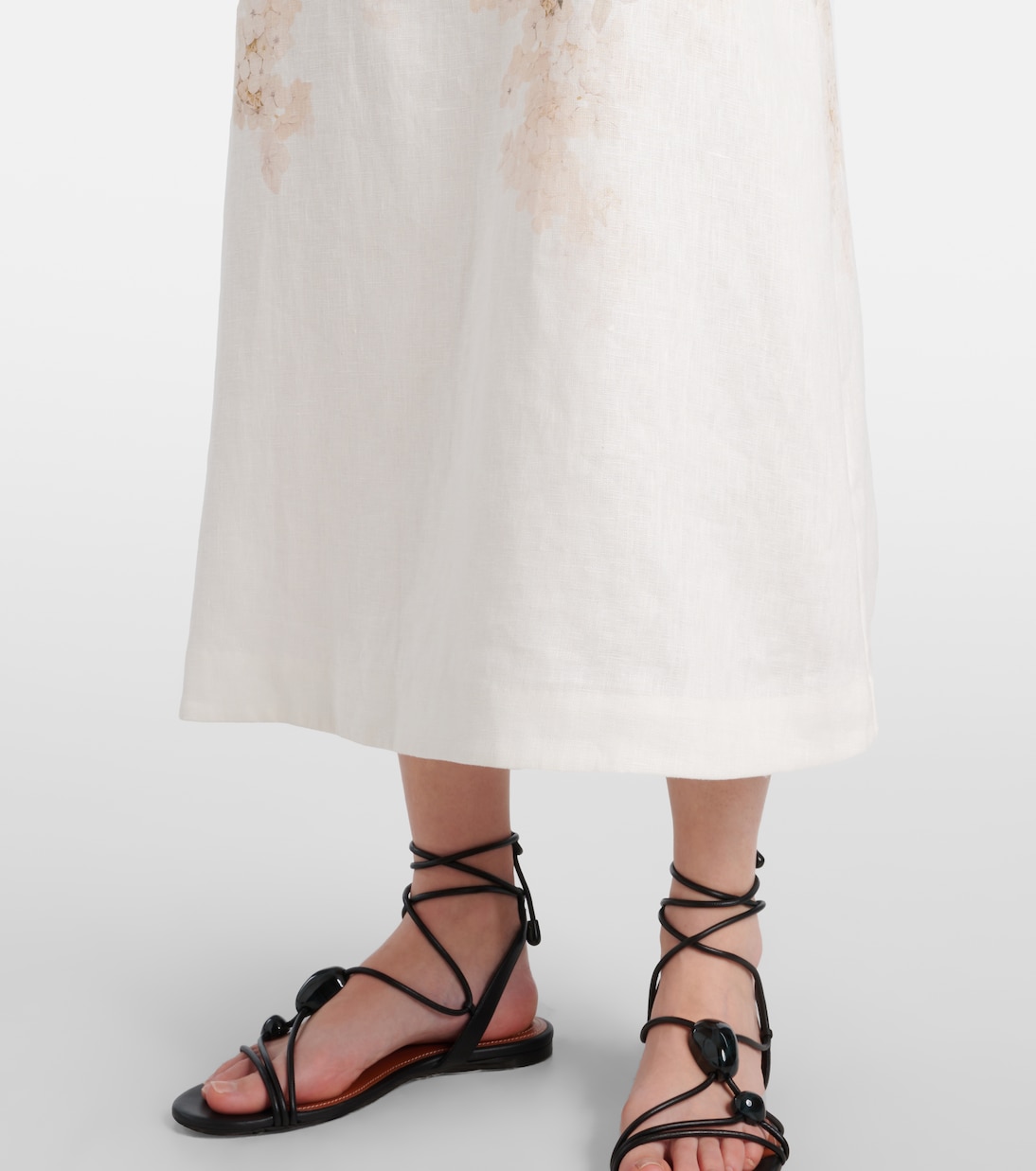 Vestido midi Balance de lino floral | Zimmermann