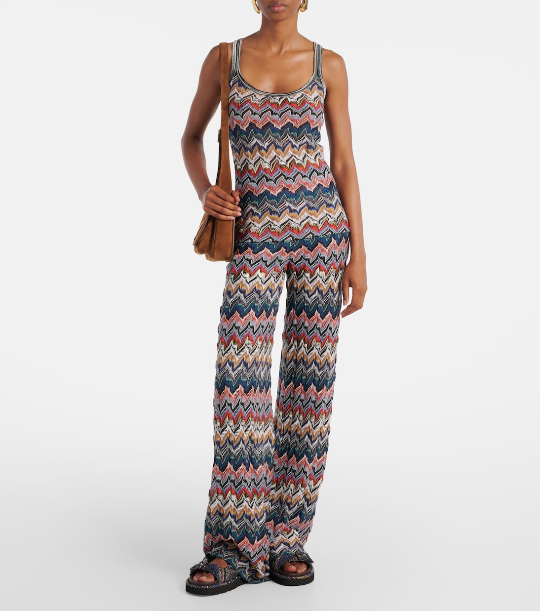 Pantaloni a palazzo in maglia traforata | Missoni