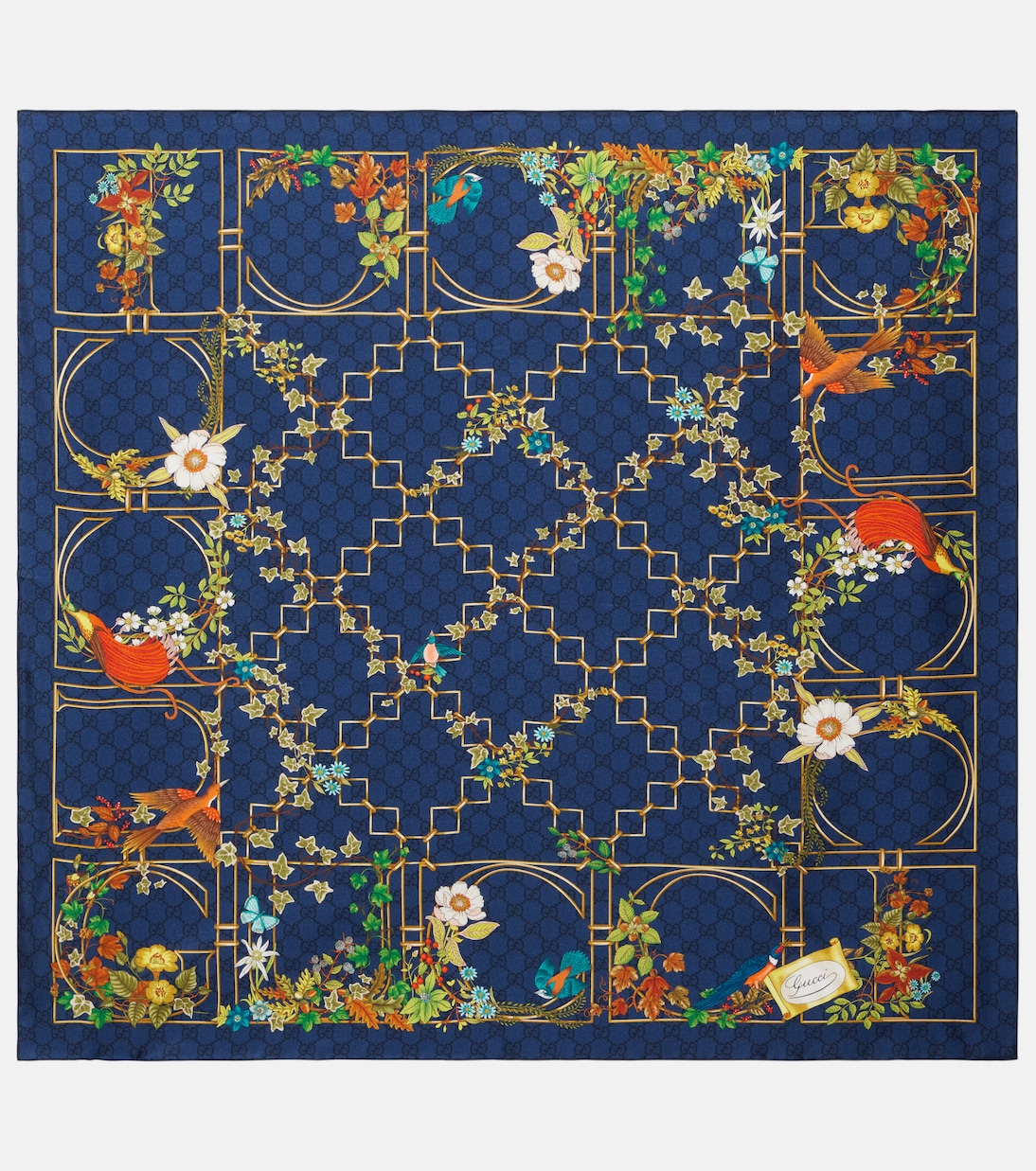Floral silk twill scarf | Gucci
