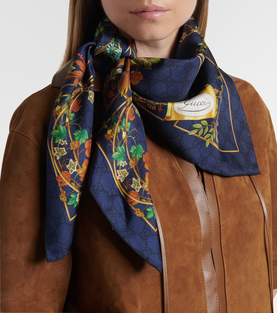 Floral silk twill scarf | Gucci