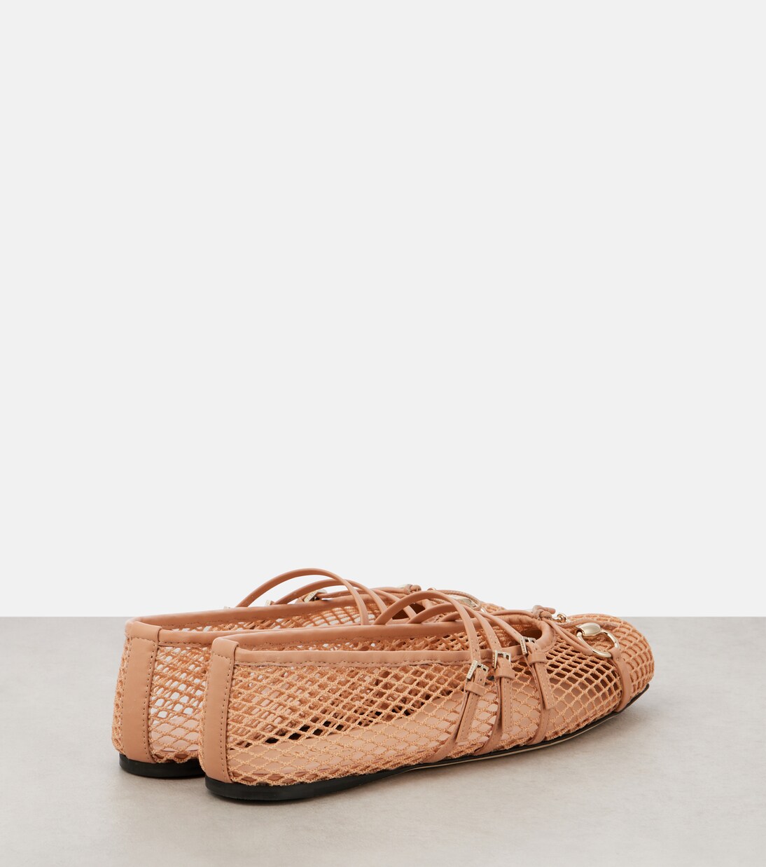Bailarinas de malla con piel y Horsebit | Gucci