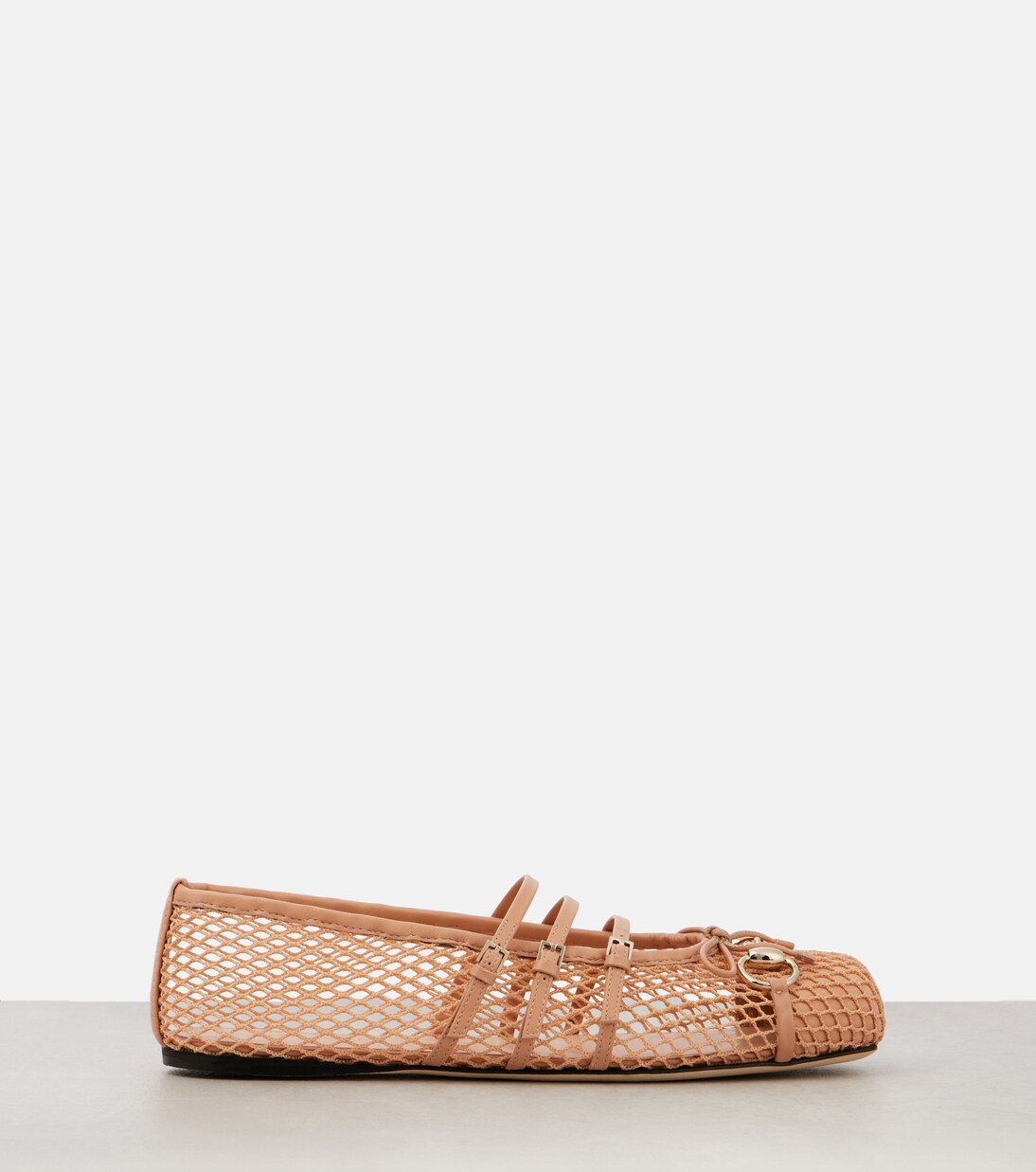 Bailarinas de malla con piel y Horsebit | Gucci