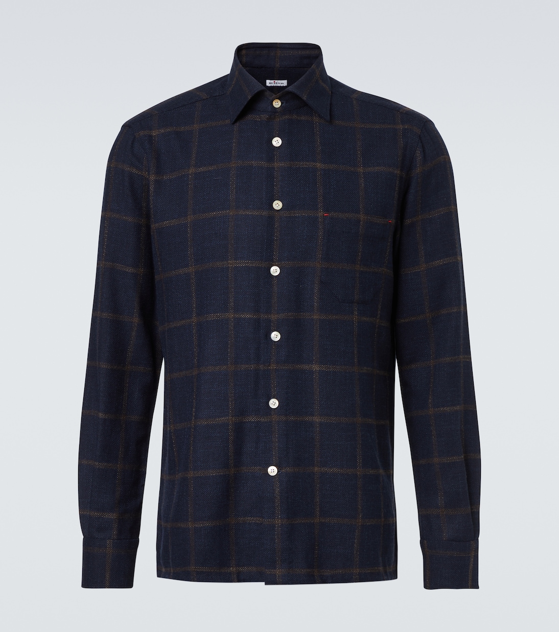 Checked wool, silk and cotton-blend shirt | Kiton