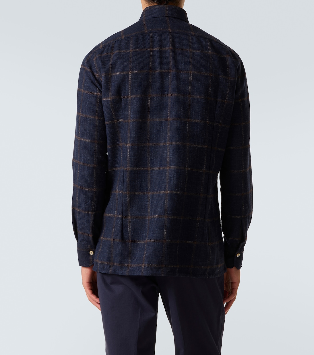 Checked wool, silk and cotton-blend shirt | Kiton