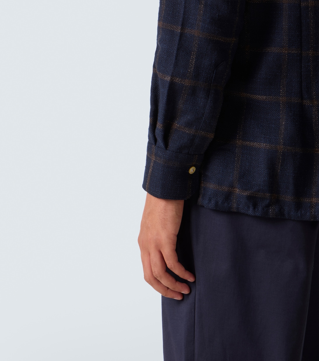 Checked wool, silk and cotton-blend shirt | Kiton