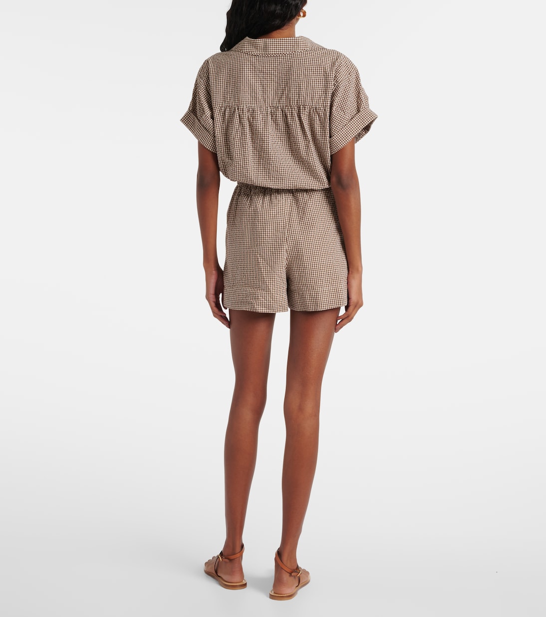 Shorts Tijana de sirsaca a cuadros | Veronica Beard