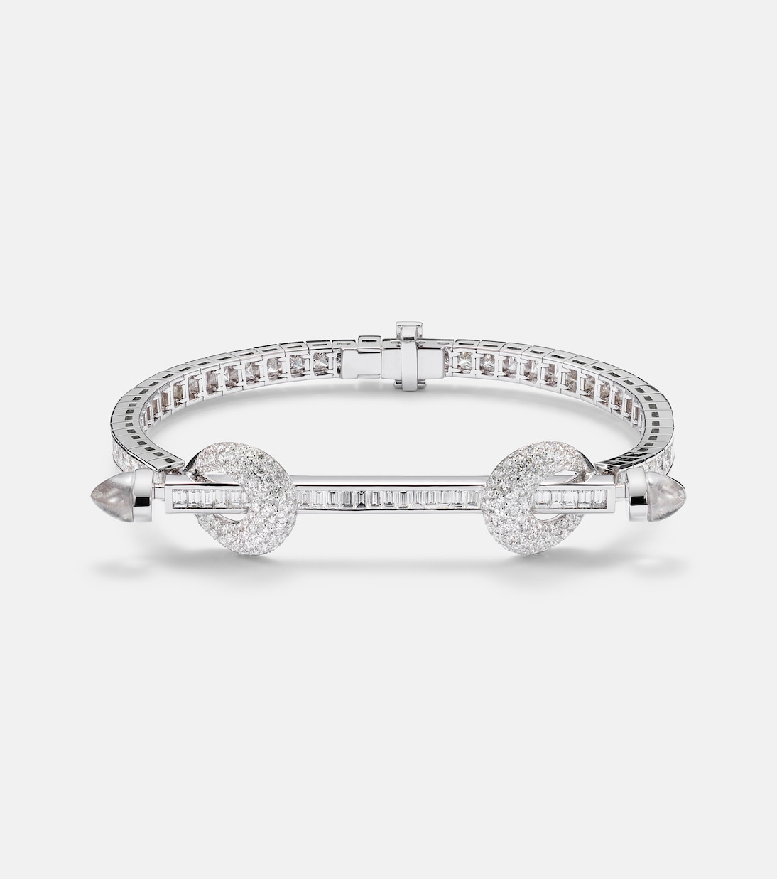 Armband Chakra aus 18kt Weißgold mit Diamanten und Quarz | Ananya