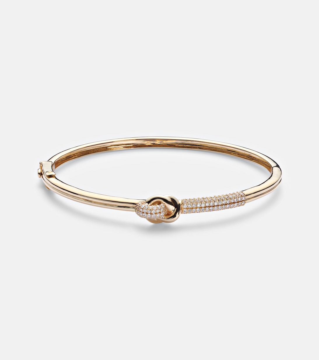 14kt gold bangle with diamond | Stone and Strand