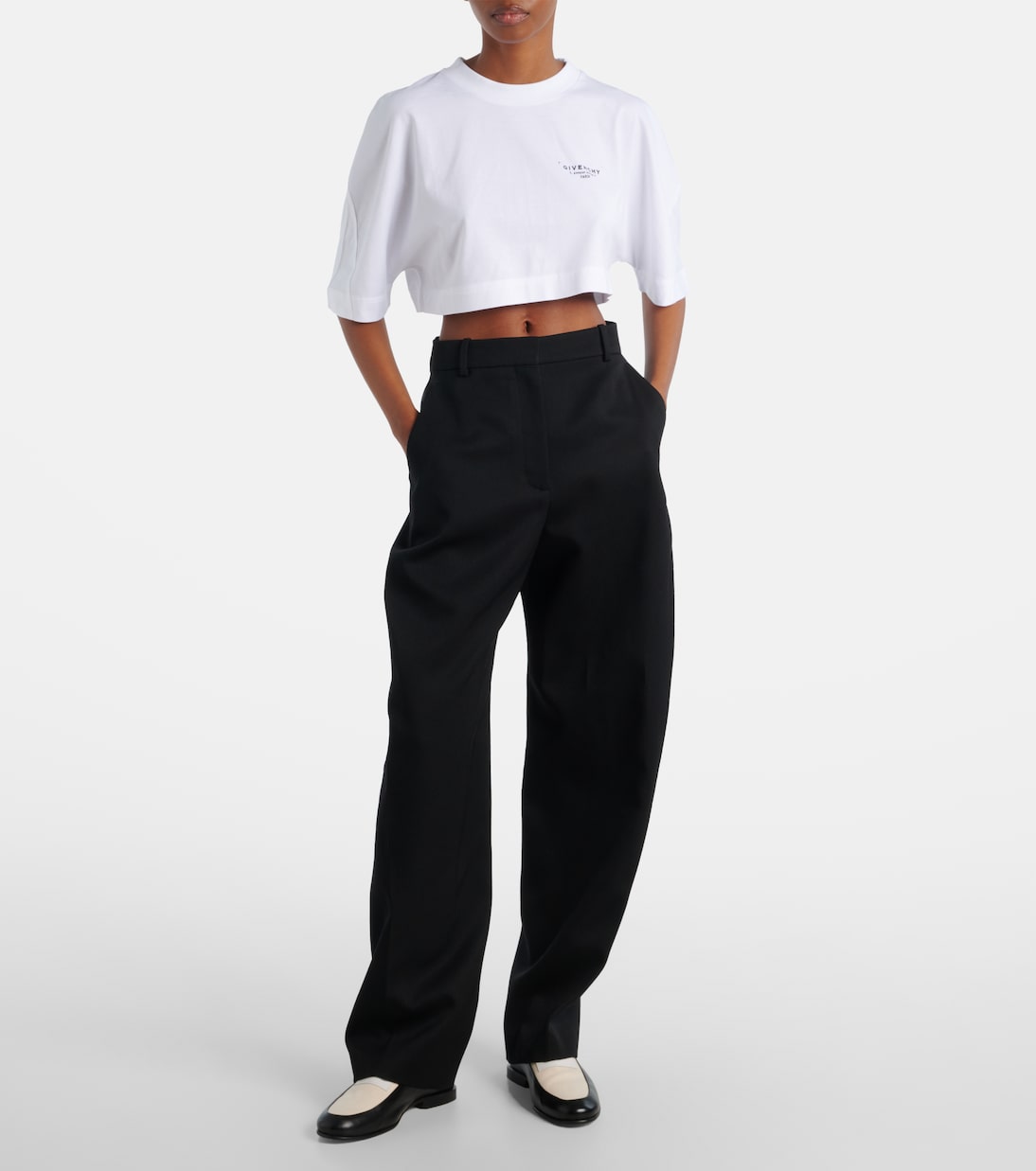 Cropped logo cotton T-shirt | Givenchy