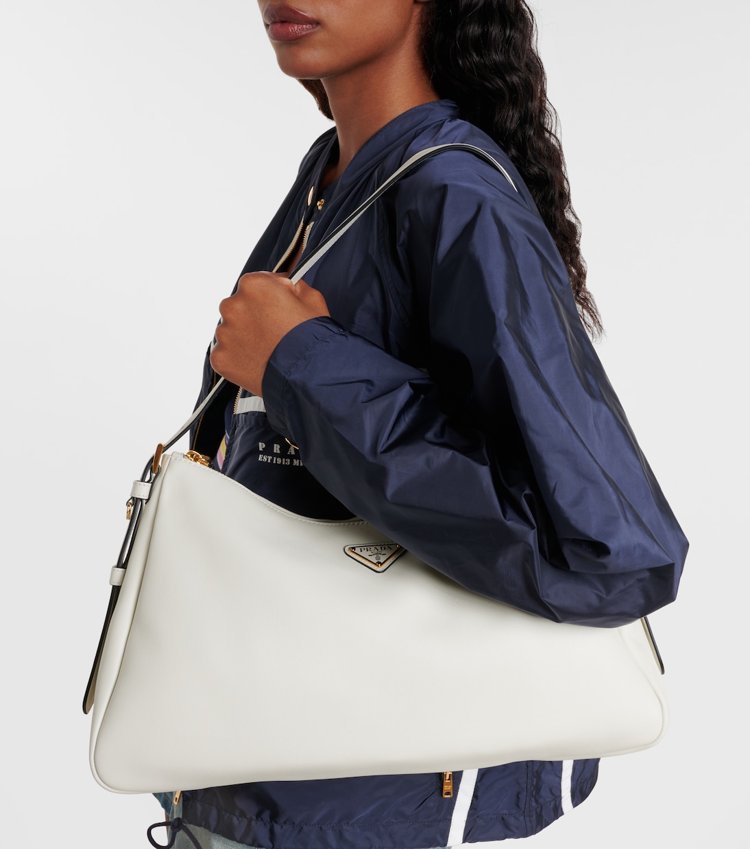 Prada Aimée Large leather shoulder bag | Prada