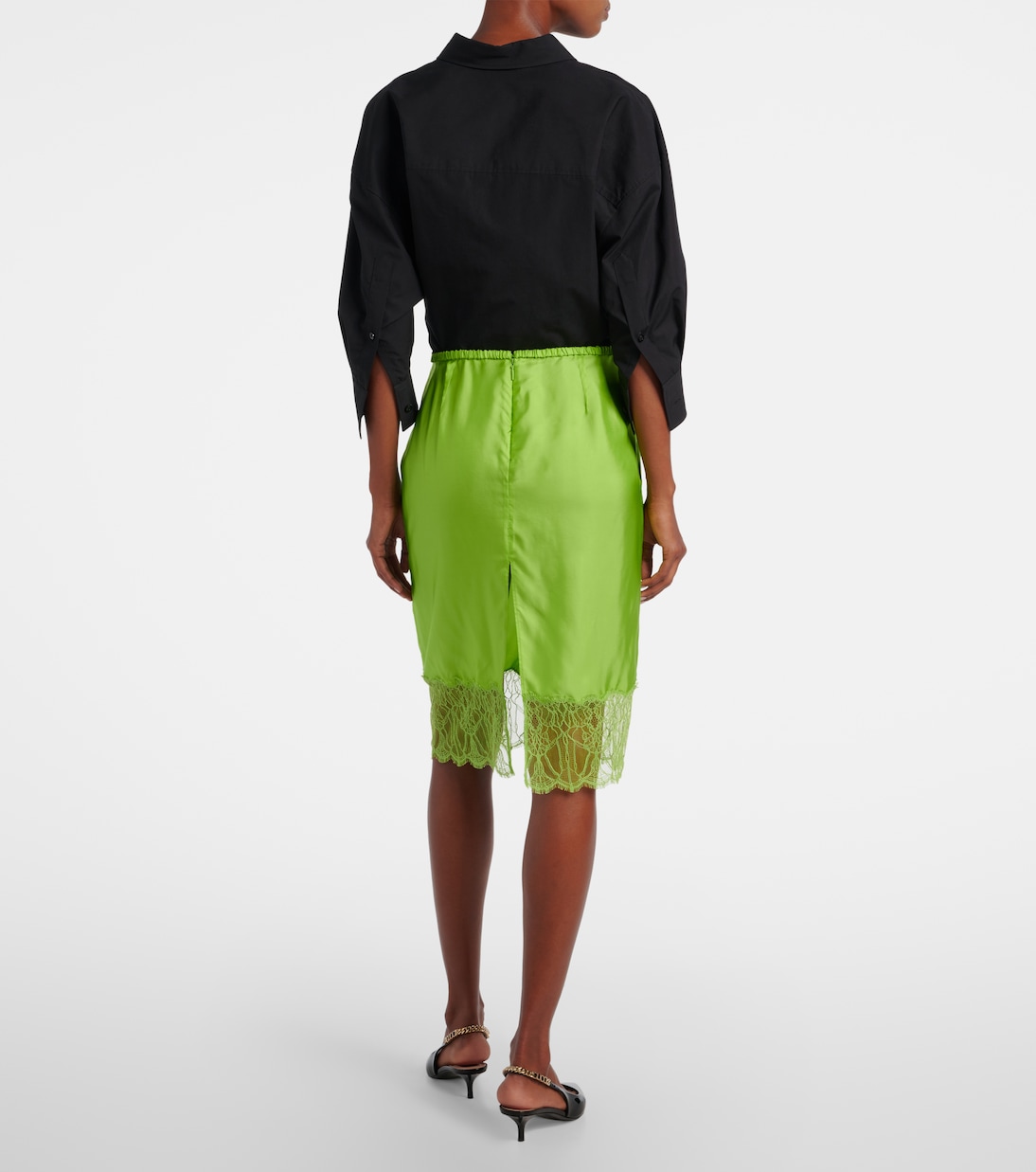 Falda midi con encaje | Gucci