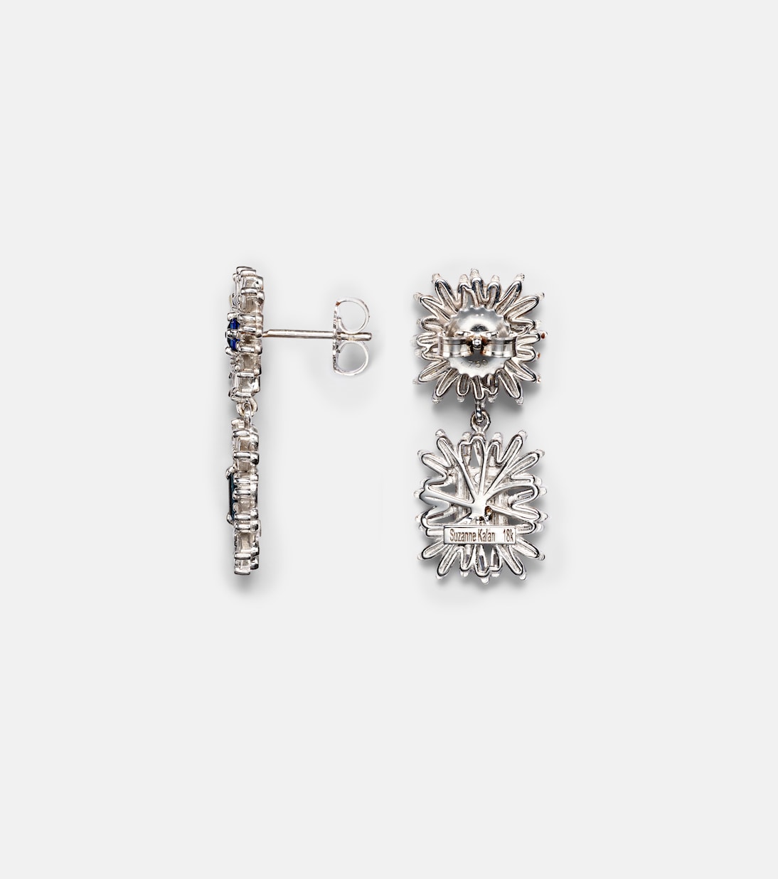 Ohrringe aus 18kt Weißgold mit Diamanten und Saphiren | Suzanne Kalan