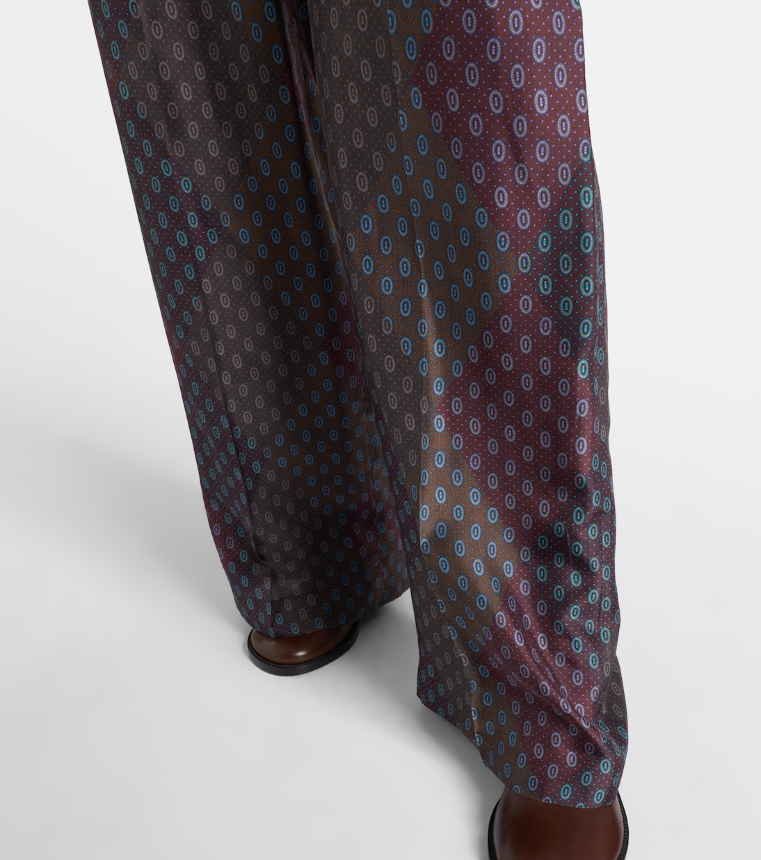 Printed silk satin straight pants  | Dries Van Noten