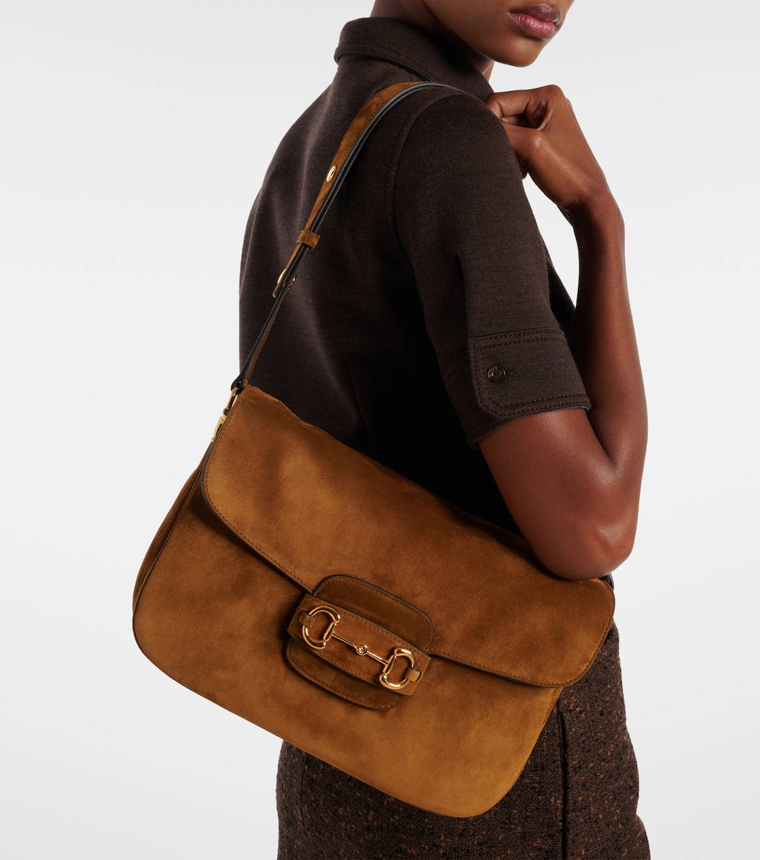 Sac Gucci Horsebit 1955 Large en daim | Gucci