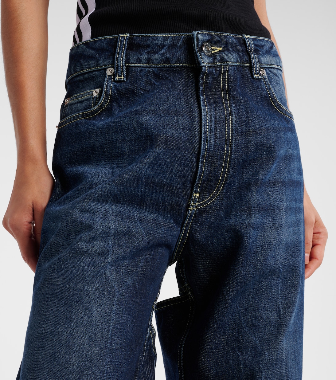 Cutout high-rise wide-leg jeans | Jean Paul Gaultier