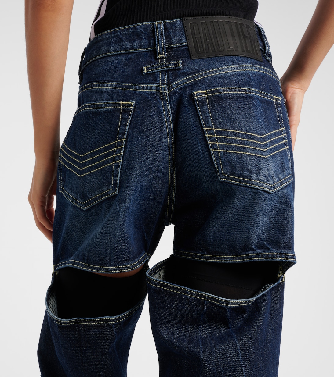 Cutout high-rise wide-leg jeans | Jean Paul Gaultier