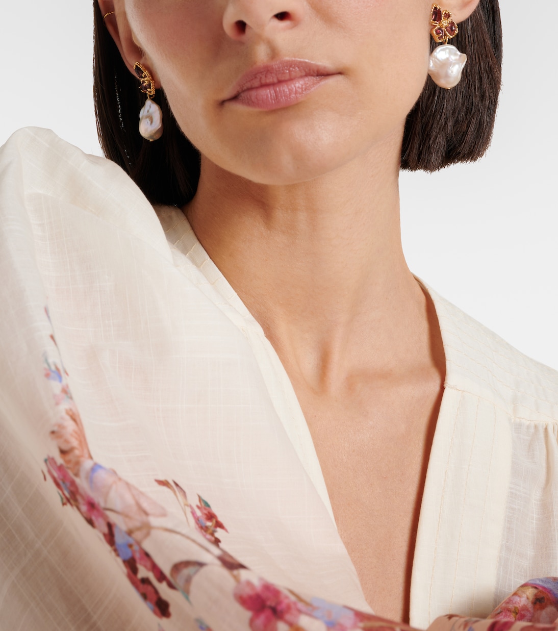 Bloom embellished pearl drop earrings  | Zimmermann