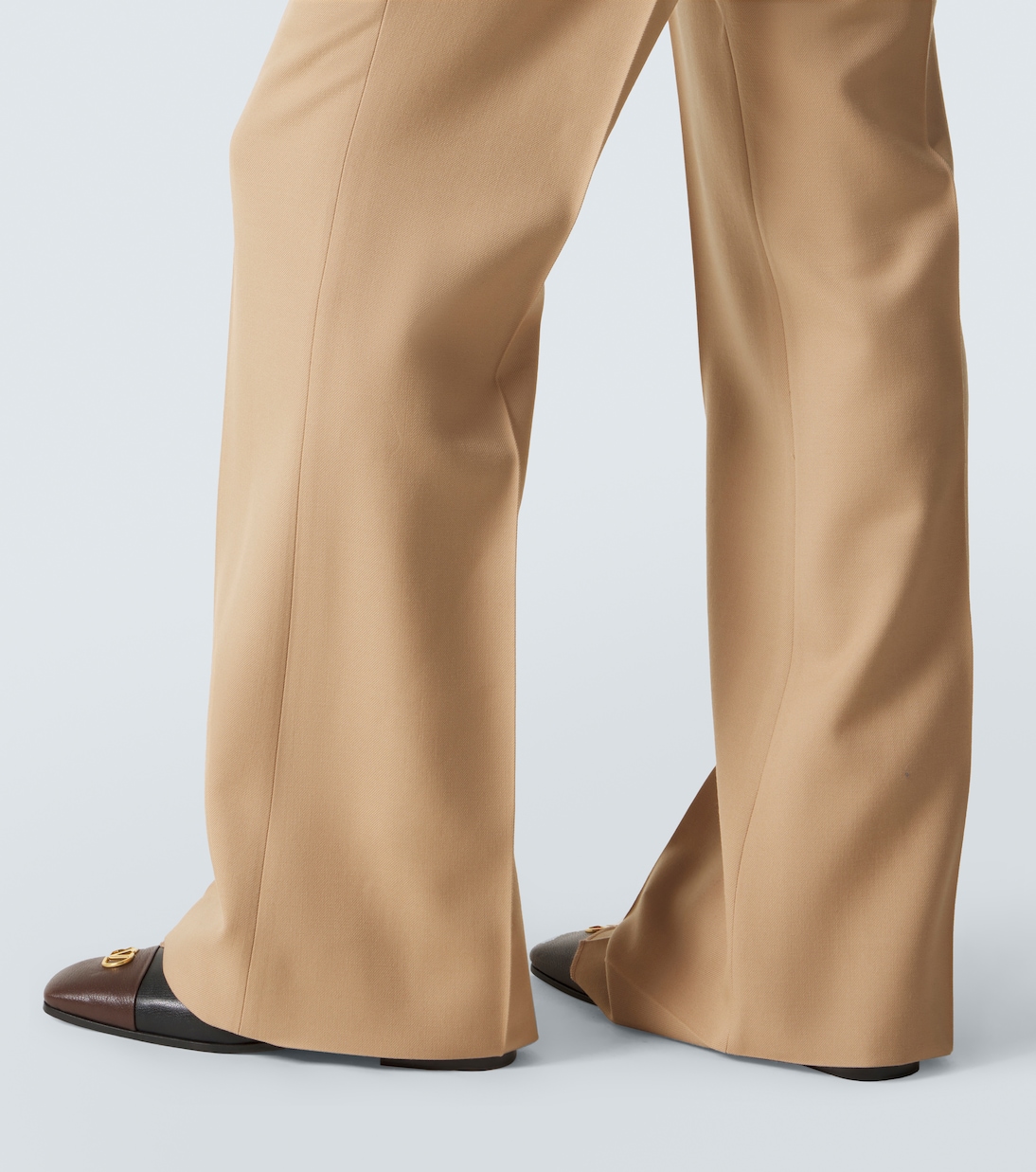 Virgin wool gabardine flared pants | Valentino