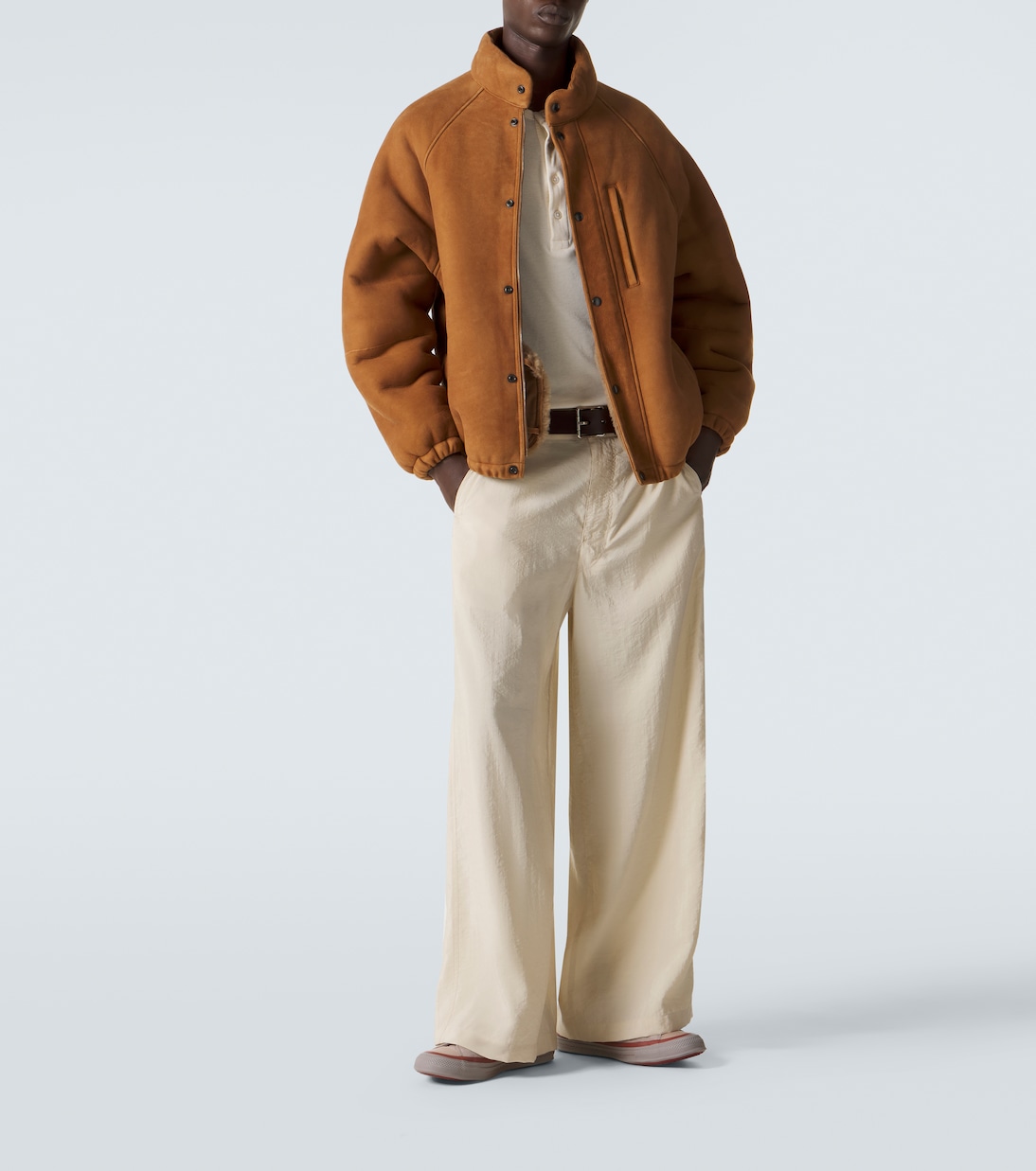 Shearling-lined suede jacket | A.Presse