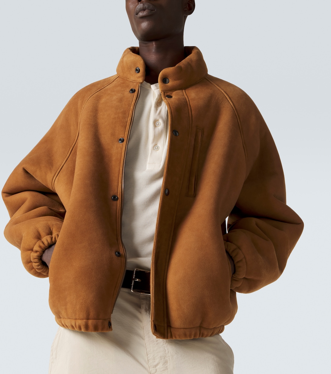 Shearling-lined suede jacket | A.Presse